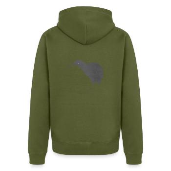 Cute New Zealand kiwi bird - Unisex Premium Organic Zip Hoodie - khaki - Back - Nico (187cm)