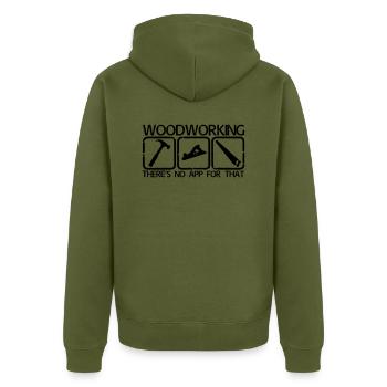 Travail du bois - Veste à capuche bio Premium Unisexe - kaki - Dos - Nico (187cm)
