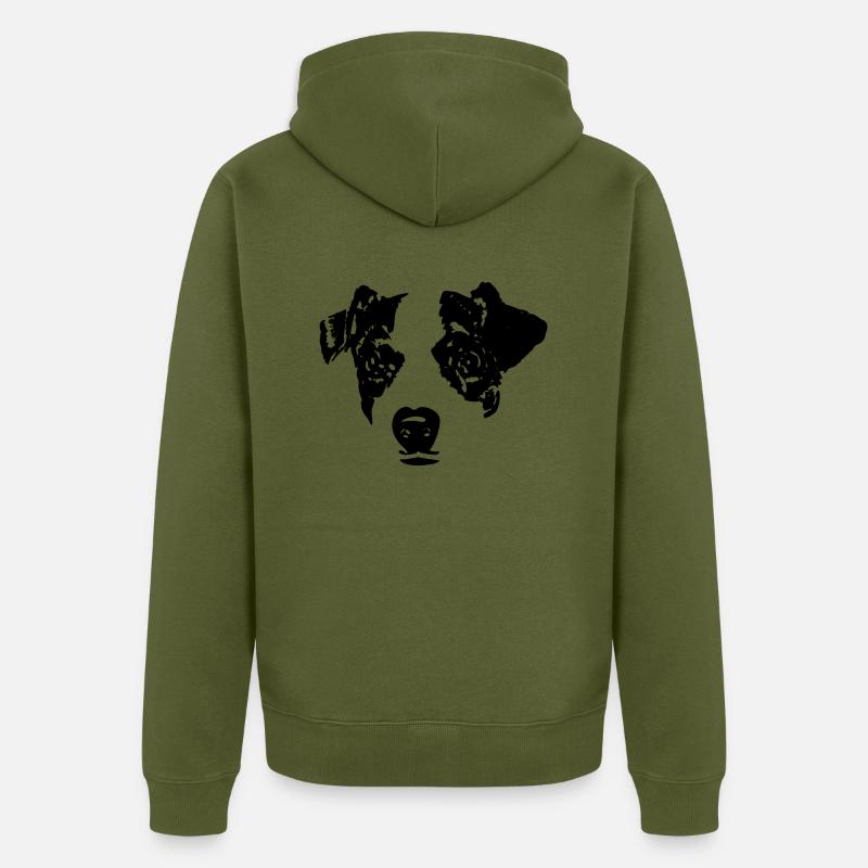 Idée cadeau t-shirt Jack Russel - Veste à capuche bio Premium Unisexe - kaki