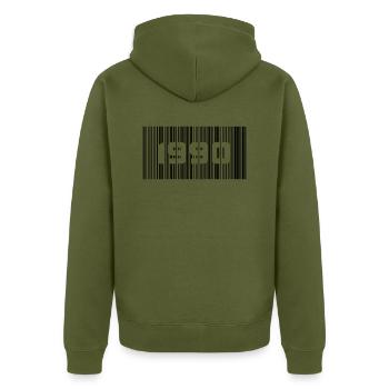 Year of birth Birthday Born In 1990 - Made in 1990 - Unisex Premium Organic Zip Hoodie - khaki - Back - Nico (187cm)