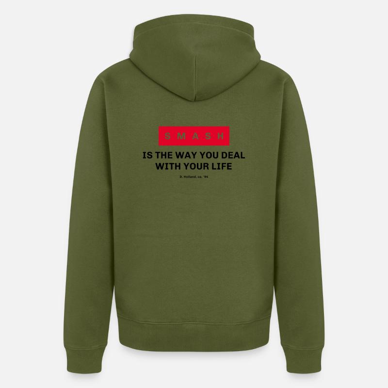 👊 Smash - Compact - Veste à capuche bio Premium Unisexe - kaki