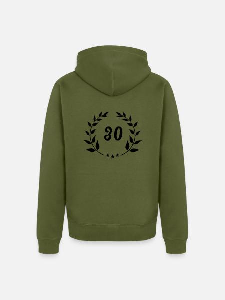 Milestone 30 - Unisex Premium Organic Zip Hoodie - khaki