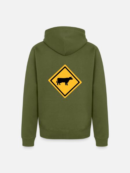 Cattle Anmelden - Unisex Premium Bio Zip Hoodie - Khaki