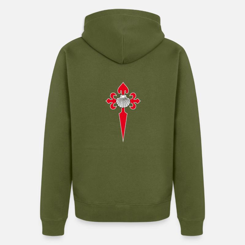 Croix St Jacques 2 - Veste à capuche bio Premium Unisexe - kaki