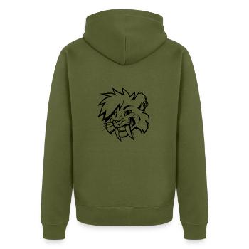 Smile-odon! Outlines Transparent - Unisex Premium Bio Zip Hoodie - Khaki - Hinten - Nico (187cm)
