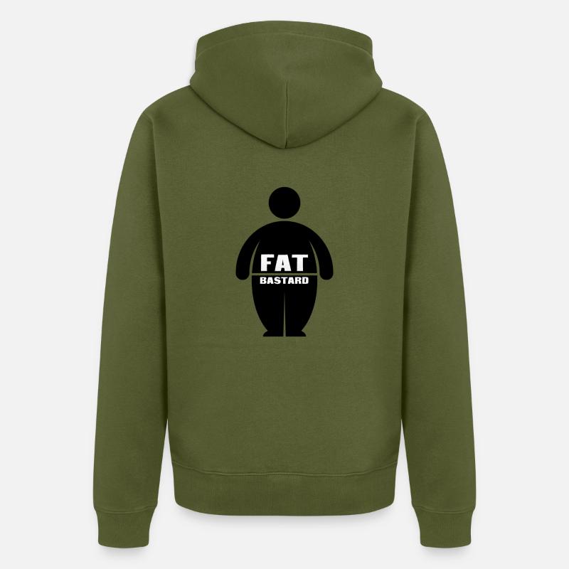Fat Bastards: Version 1 - Unisex Premium Bio Zip Hoodie - Khaki