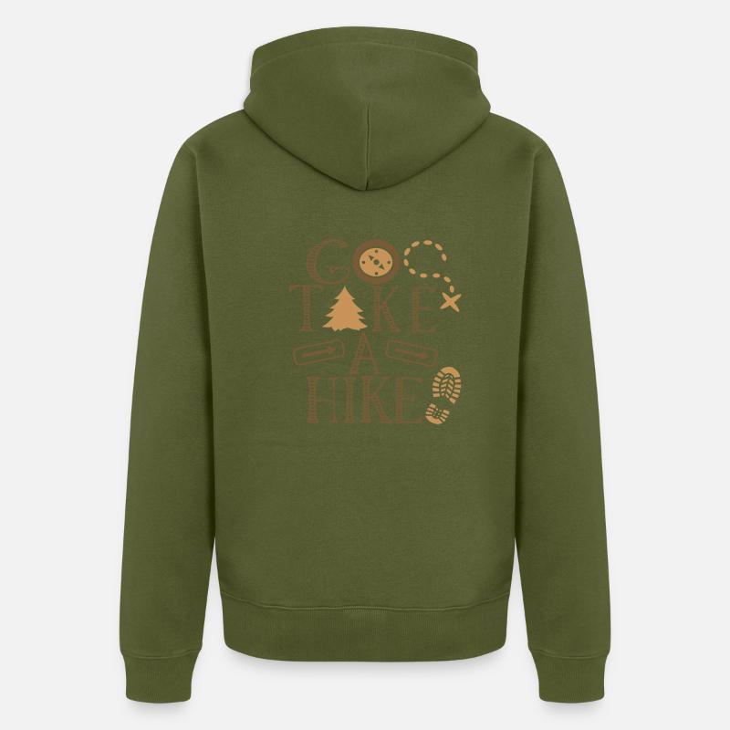 Go Take A Hike - Veste à capuche bio Premium Unisexe - kaki