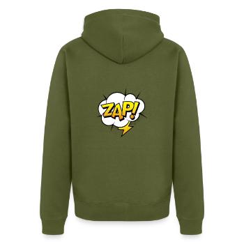Comic Comicstyle Comic Strip Superhero Flash - Unisex Premium Organic Zip Hoodie - khaki - Back - Nico (187cm)