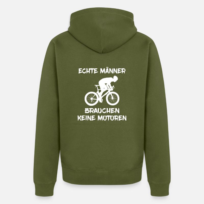 Idée cadeau design vélo de route - Veste à capuche bio Premium Unisexe - kaki