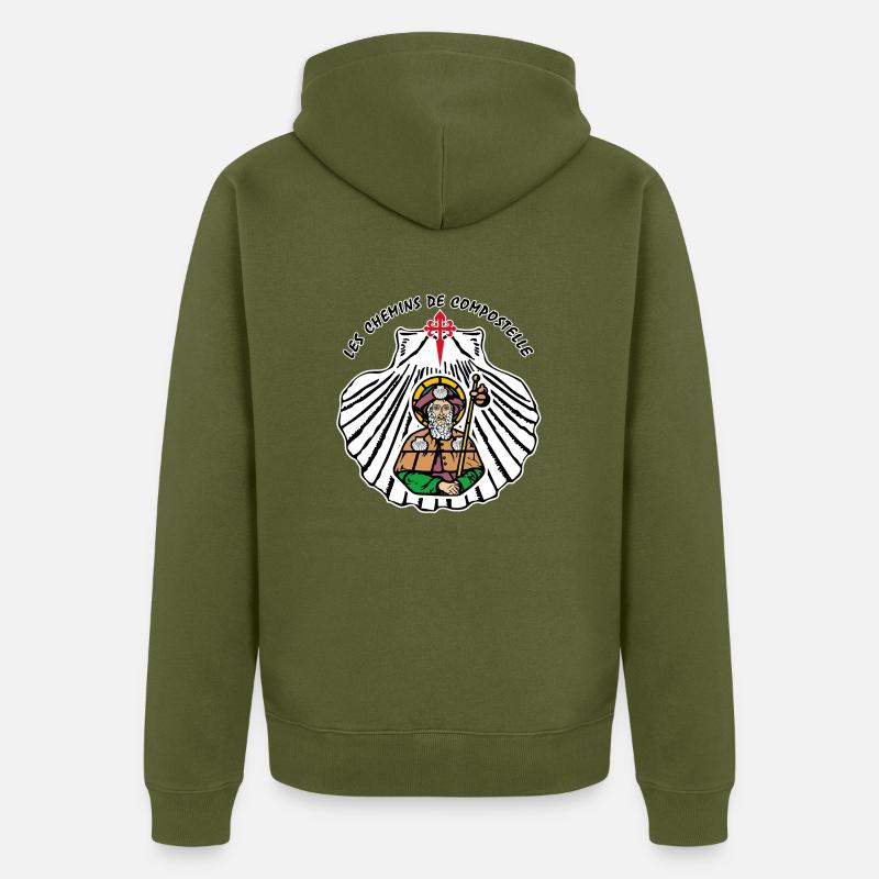 Croix St Jacques 24 - Veste à capuche bio Premium Unisexe - kaki