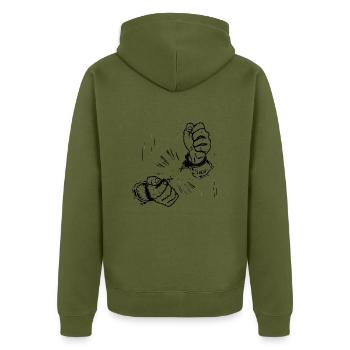 liberté - Veste à capuche bio Premium Unisexe - kaki - Dos - Nico (187cm)