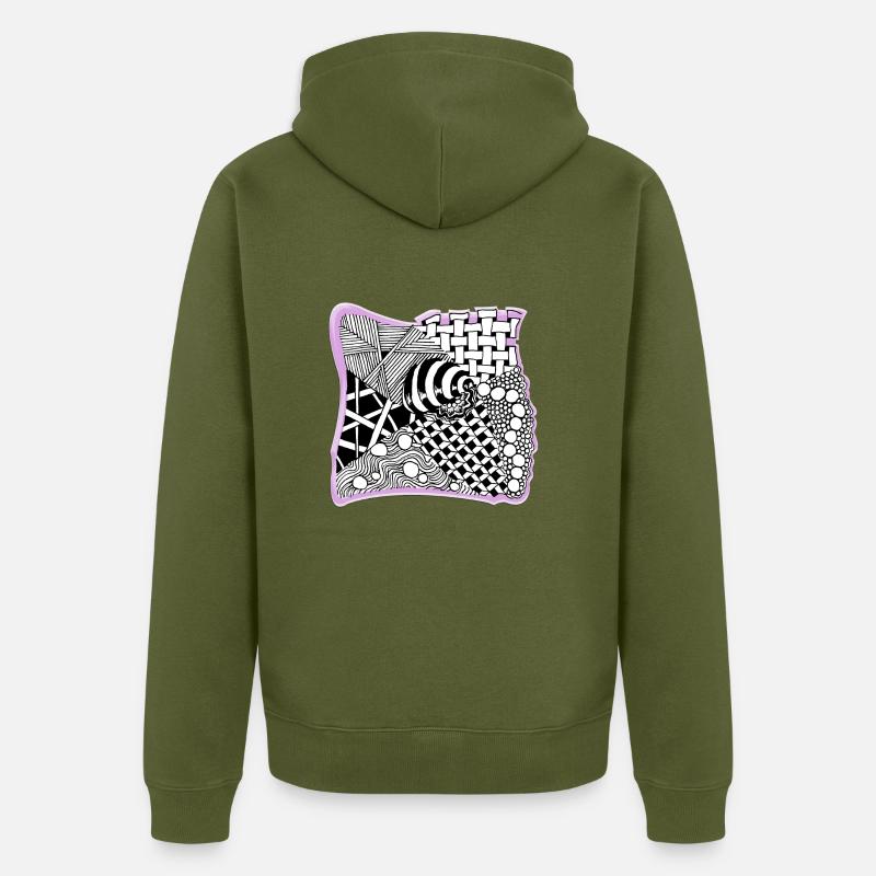 Zentangle Muster patterncontest - Unisex Premium Bio Zip Hoodie - Khaki