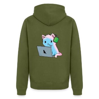 Chat de jeu - Veste à capuche bio Premium Unisexe - kaki - Dos - Nico (187cm)