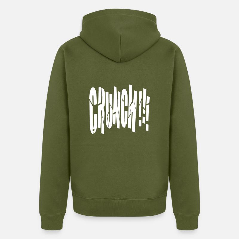 CRUNCH !!! - Unisex Premium Bio Zip Hoodie - Khaki
