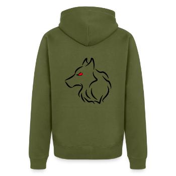 Le loup - Veste à capuche bio Premium Unisexe - kaki - Dos - Nico (187cm)