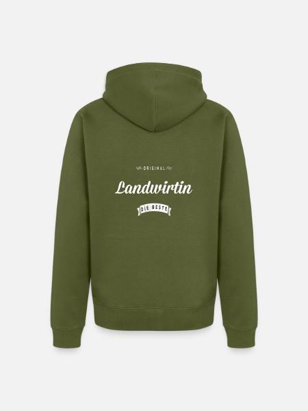 Original Landwirtin - Unisex Premium Bio Zip Hoodie - Khaki