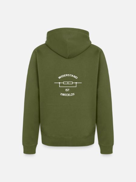 Widerstand ist Zwecklos - Unisex Premium Bio Zip Hoodie - Khaki