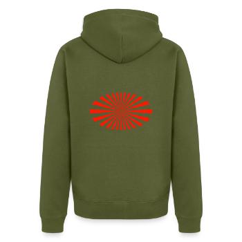 Japon - Veste à capuche bio Premium Unisexe - kaki - Dos - Nico (187cm)