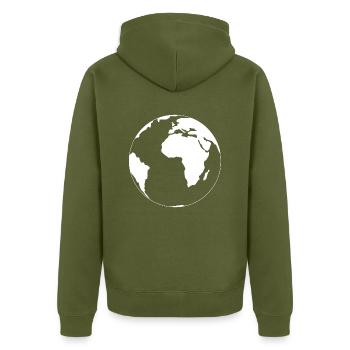 La terre - Veste à capuche bio Premium Unisexe - kaki - Dos - Nico (187cm)
