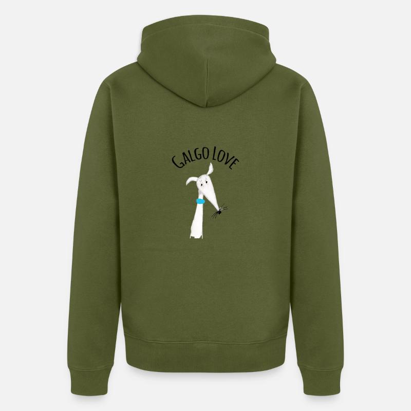 Galgo Love 4 blanc galgo - Veste à capuche bio Premium Unisexe - kaki