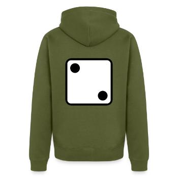 Cube symbol design to personalize - Unisex Premium Organic Zip Hoodie - khaki - Back - Nico (187cm)