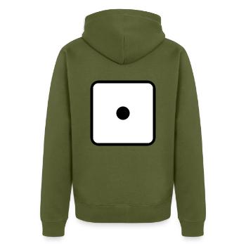 Cube number 1 - Unisex Premium Organic Zip Hoodie - khaki - Back - Nico (187cm)