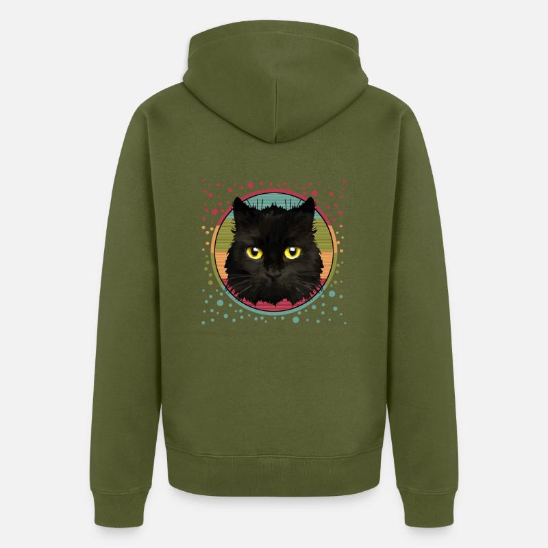 Chat - Veste à capuche bio Premium Unisexe - kaki