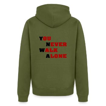 YNWA - Veste à capuche bio Premium Unisexe - kaki - Dos - Nico (187cm)