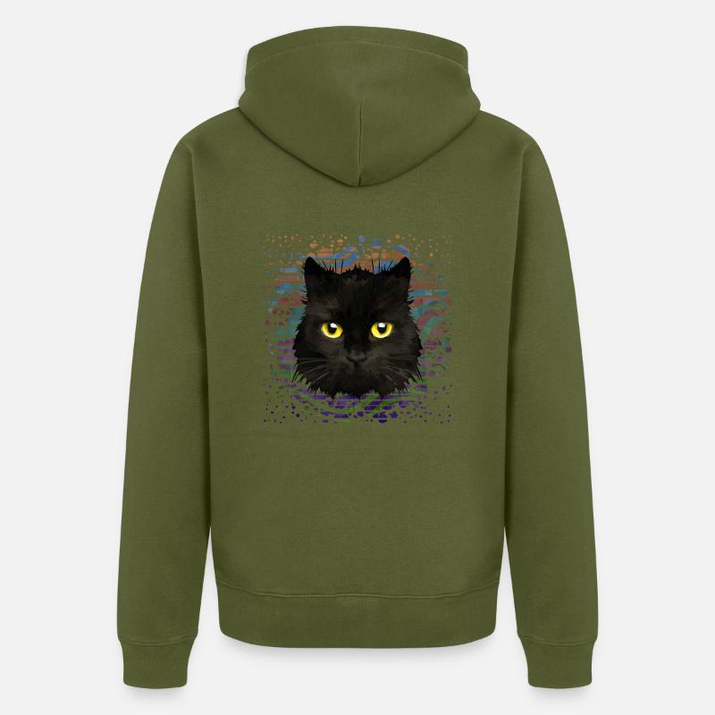 Chat - Veste à capuche bio Premium Unisexe - kaki
