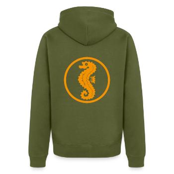 Moin d'hippocampe - Veste à capuche bio Premium Unisexe - kaki - Dos - Nico (187cm)