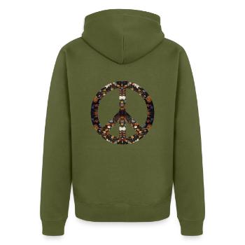 Signe de paix mouvement de paix icône de symbole de paix - Veste à capuche bio Premium Unisexe - kaki - Dos - Nico (187cm)