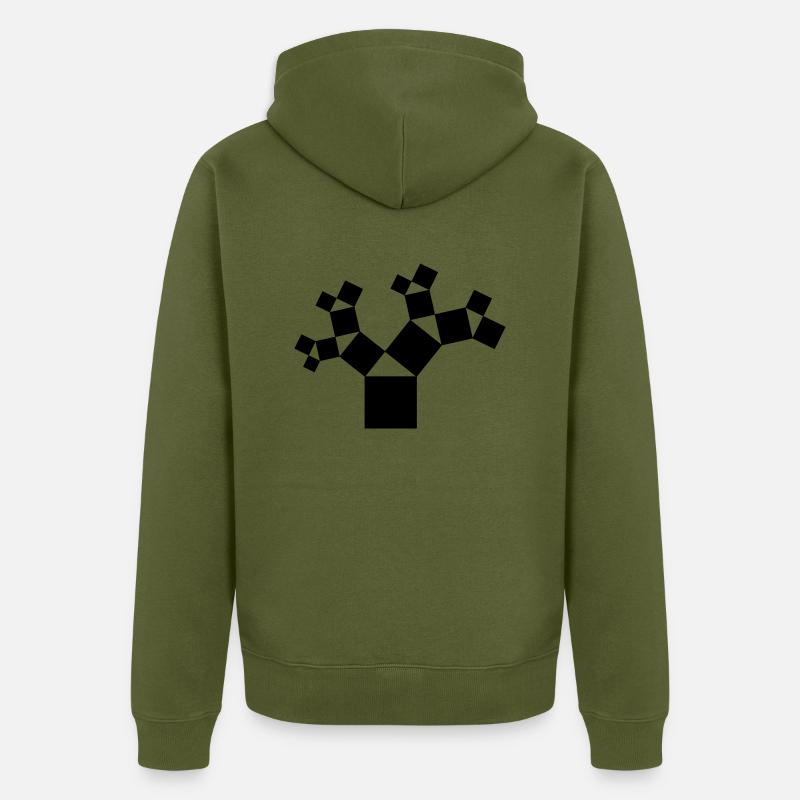 Pythagore - Veste à capuche bio Premium Unisexe - kaki