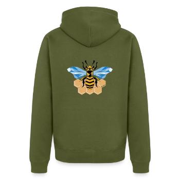 BEE - Veste à capuche bio Premium Unisexe - kaki - Dos - Nico (187cm)