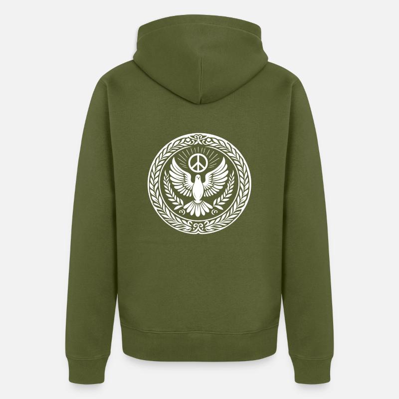 Colombe de la Paix - Veste à capuche bio Premium Unisexe - kaki