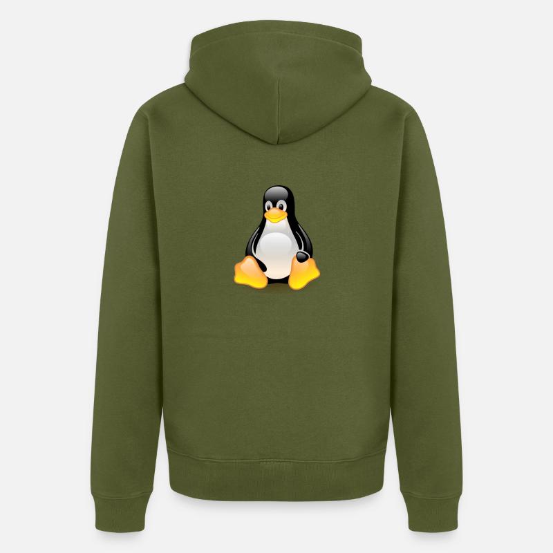 Linux - Unisex Premium Bio Zip Hoodie - Khaki