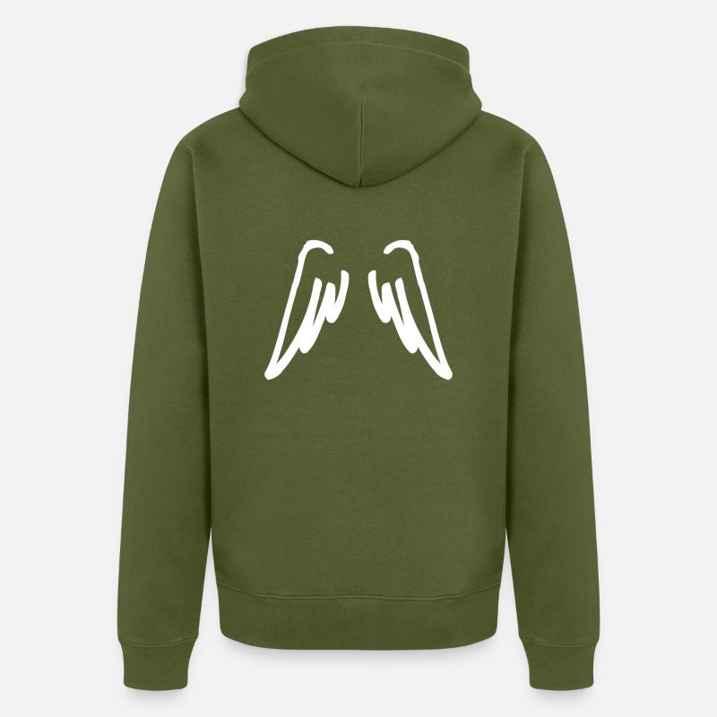 ailes d'ange blanches - Veste à capuche bio Premium Unisexe - kaki