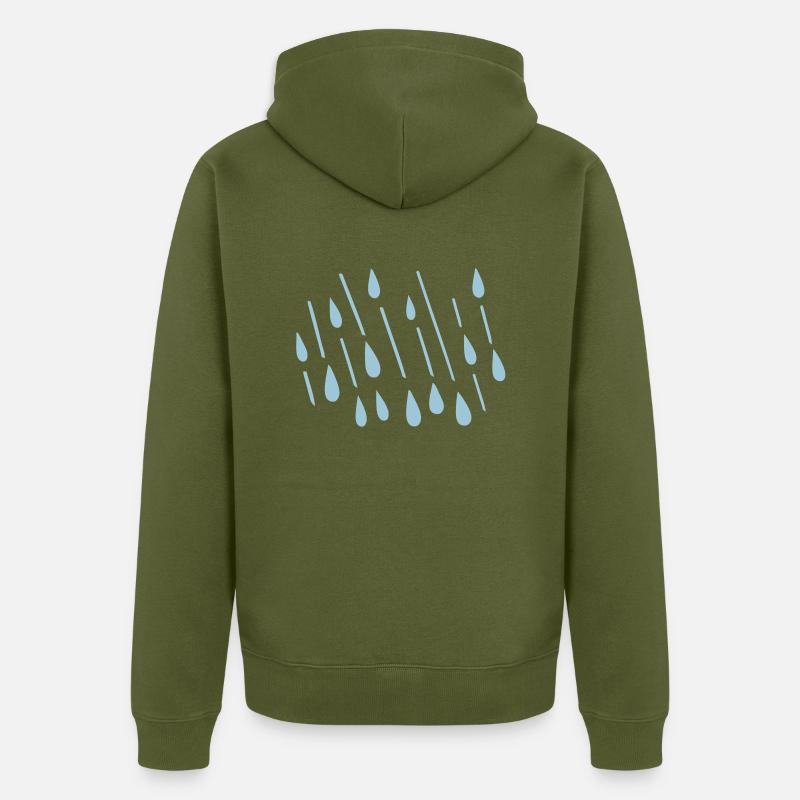 rain_drop jour de pluie - Veste à capuche bio Premium Unisexe - kaki