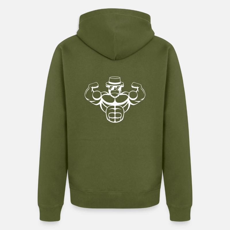 Gorille fort - Veste à capuche bio Premium Unisexe - kaki