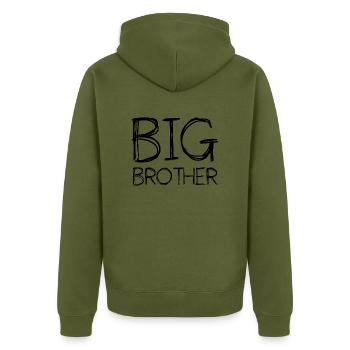 Big Brother Big frère frères et soeurs - Veste à capuche bio Premium Unisexe - kaki - Dos - Nico (187cm)