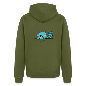 Pirate bear - Unisex Premium Organic Zip Hoodie - khaki - Back - Nico (187cm)