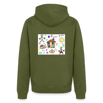 DESSIN ENFANTS - Veste à capuche bio Premium Unisexe - kaki - Dos - Nico (187cm)