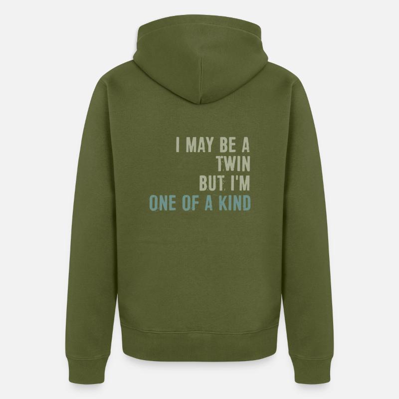Zwilling einer Art / Geschenk Idee - Unisex Premium Bio Zip Hoodie - Khaki