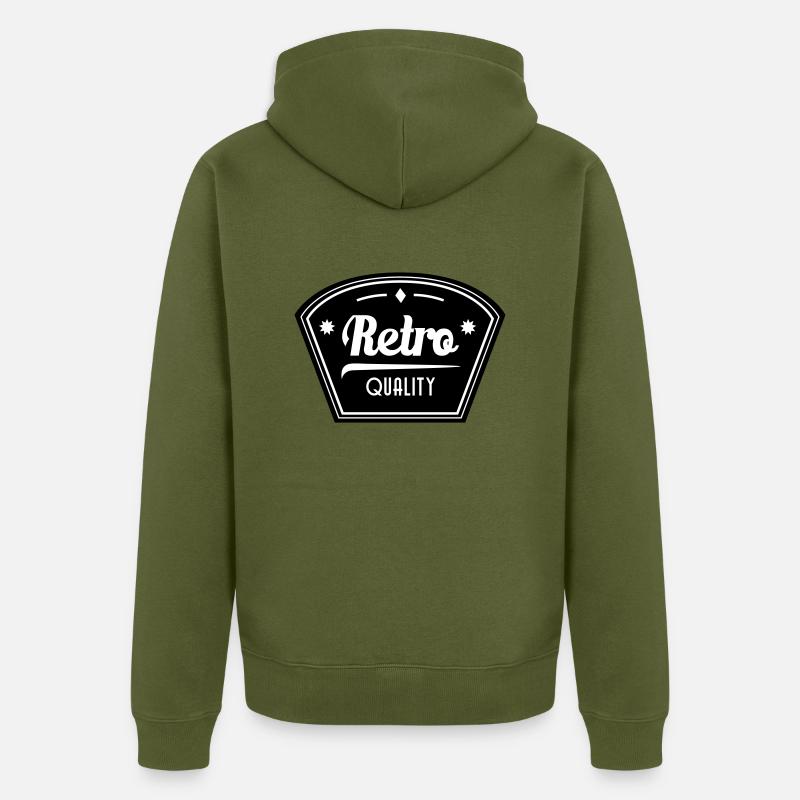 Qualité rétro - Veste à capuche bio Premium Unisexe - kaki