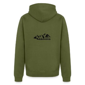 Alpinistes - Veste à capuche bio Premium Unisexe - kaki - Dos - Nico (187cm)