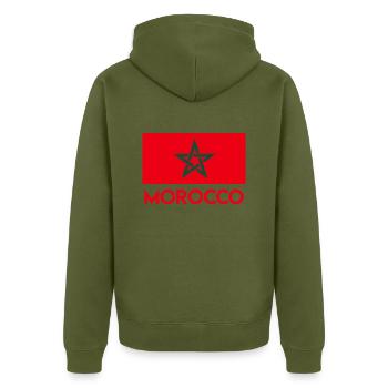 T shirt Morocco - Veste à capuche bio Premium Unisexe - kaki - Dos - Nico (187cm)