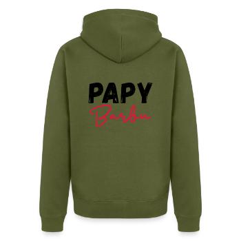 papy barbu - Veste à capuche bio Premium Unisexe - kaki - Dos - Nico (187cm)