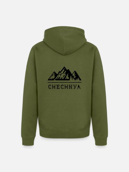 Tschetschenien Chechnya Chechen Tschetschenisch - Unisex Premium Bio Zip Hoodie - Khaki