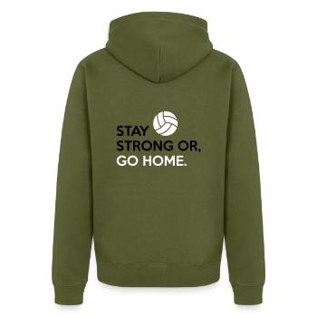 Volleyball Player - Unisex Premium Organic Zip Hoodie - khaki - Back - Nico (187cm)