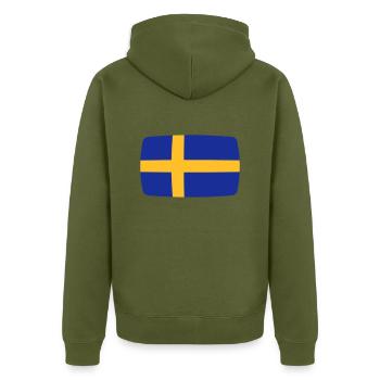 Schweden Fahne Schweden Flagge Sverige schwedisch - Unisex Premium Bio Zip Hoodie - Khaki - Hinten - Nico (187cm)
