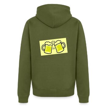 Beer Glass Beer Icon - Unisex Premium Organic Zip Hoodie - khaki - Back - Nico (187cm)